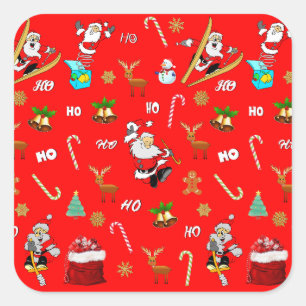 God jul Nice Naughty 25 december jul Fyrkantigt Klistermärke