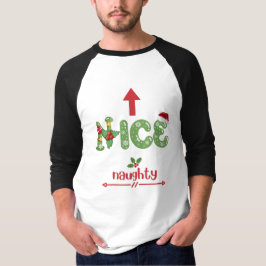 God jul Nice och Naughty Shirt T Shirt