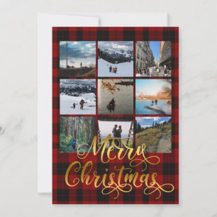 God jul Nine Photo Colleting Greeting Card