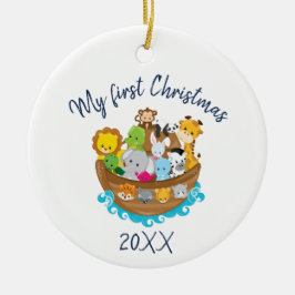 God jul Noahs Ark keramiska prydnadsföremål Julgransprydnad Keramik