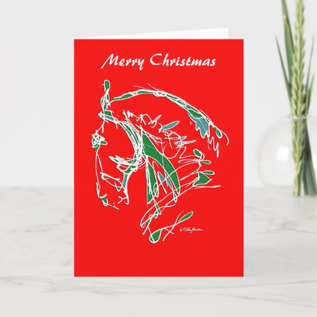 god jul Noble Ansikte Card Red Helgkort (Framsida)