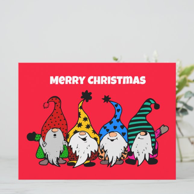God jul Nomes platta kort (Stående Fram)