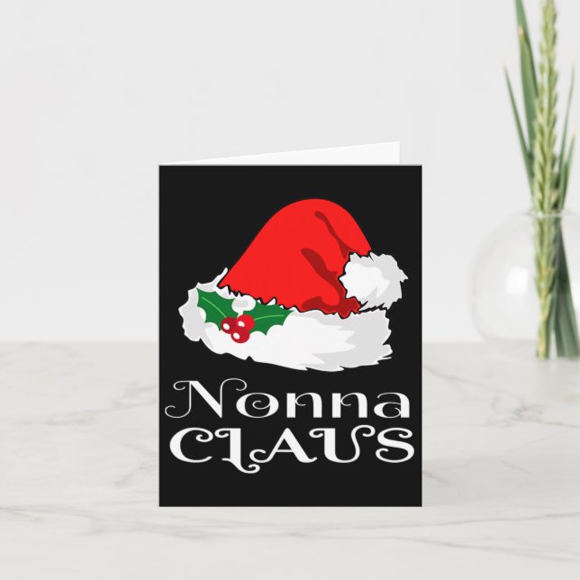 God jul Nonna Claus Matching Pajama Santa Hat X- Kort (Framsida)