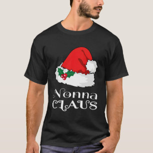 God jul Nonna Claus Matching Pajama Santa Hat X- T Shirt