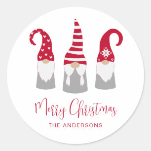 God jul Nordic Gnomes Helgdag Runt Klistermärke