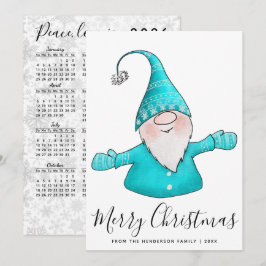God Jul Nordisk Tomte Teal 2026 Kalender Julkort