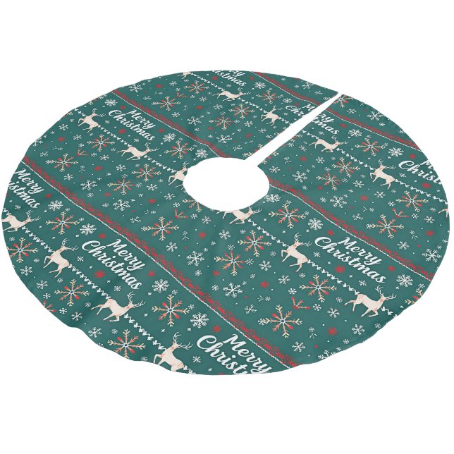 God Jul nordiskt mönster Julgransmatta Borstad Polyester (Vinklad)
