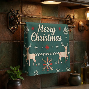 God jul nordiskt mönster kökshandduk