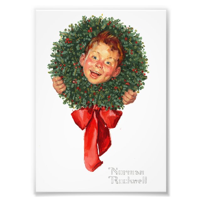 God Jul - Norman Rockwell - Little Boy Fototryck (Framsidan)