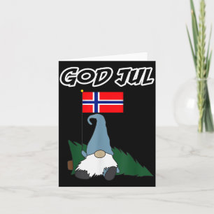 God Jul Norsk Tomte God Jul Norge T-shirt Kort