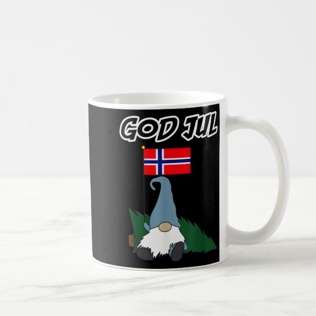 God Jul Norwegian Gnome Merry Christmas Norway Tee Kaffemugg (Höger)