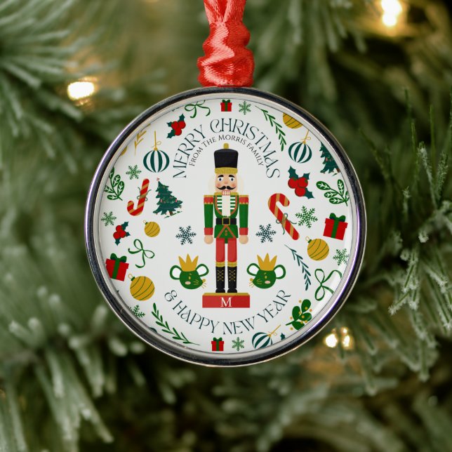 God jul nötknäppare anpassad monogram julgransprydnad metall (Träd)