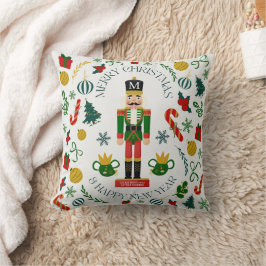 God jul nötknäppare anpassad monogram kudde