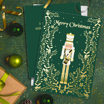 God Jul Nötknäppare Guld Folie Julkort