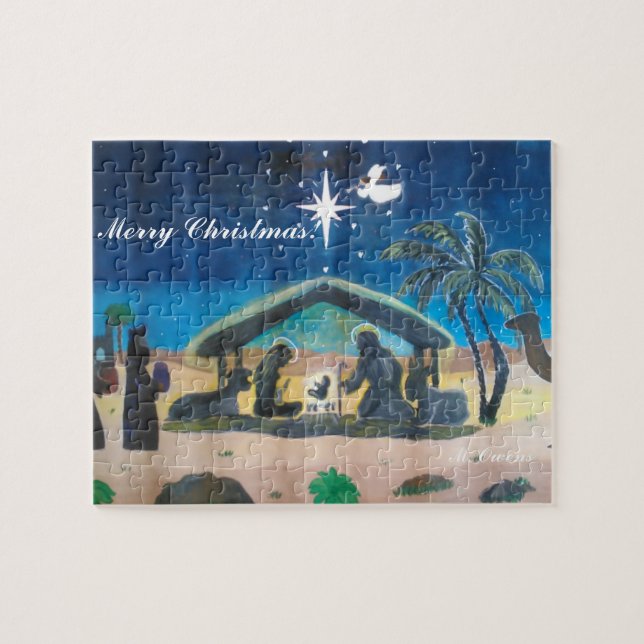 God jul Ntivity Scene Puzzle Pussel (Horisontell)