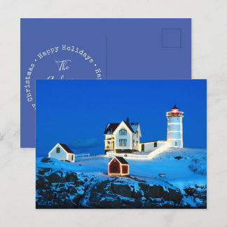 God jul Nubble Lighthouse Helg Vykort