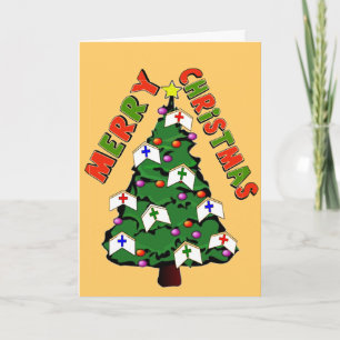 God jul Nurse Cap Träd Helgkort