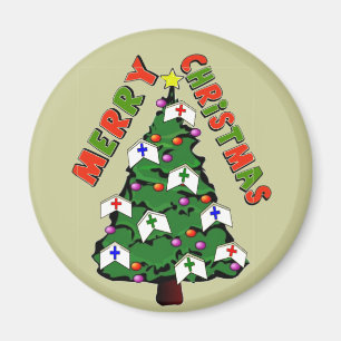 God jul Nurse Cap Träd Magnet
