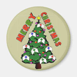 God jul Nurse Cap Träd Magnet
