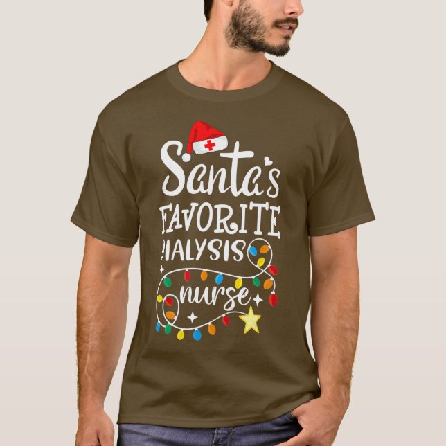 God jul Nurse Crew - Santas Favorite T Shirt (Framsida)