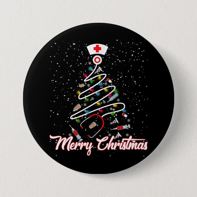 God jul Nurse Funny PICU Nurse jul Knapp (Framsida)