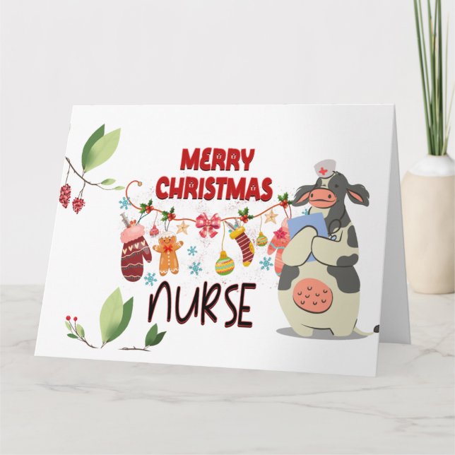 God jul Nurse Kort (Framsida)