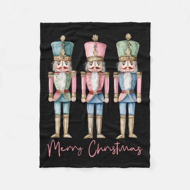 God jul Nutcracker Ballet Festive Julafton Manar Fleecefilt (Framsidan)