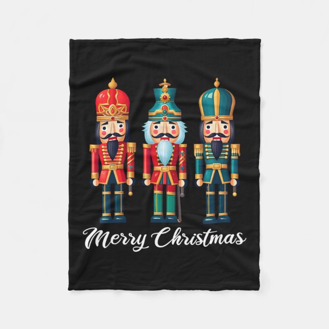 God jul Nutcracker Ballet Festive Julafton Manar Fleecefilt (Framsidan)