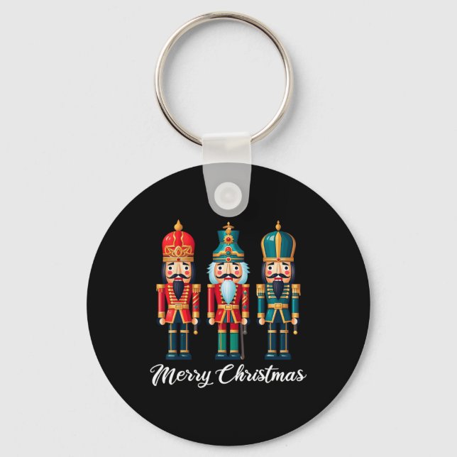 God jul Nutcracker Ballet Festive Julafton Manar Nyckelring (Framsida)