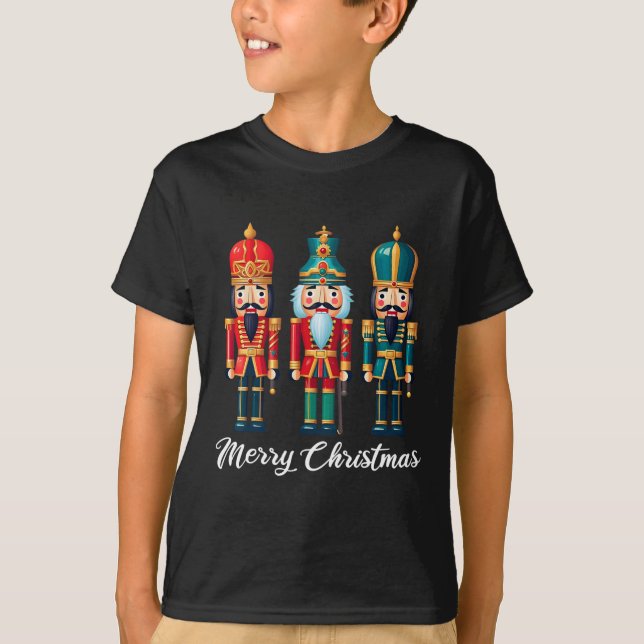 God jul Nutcracker Ballet Festive Julafton Manar T Shirt (Framsida)