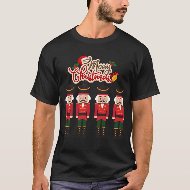 God jul Nutcracker Festive Helgdag Tee (Framsida)