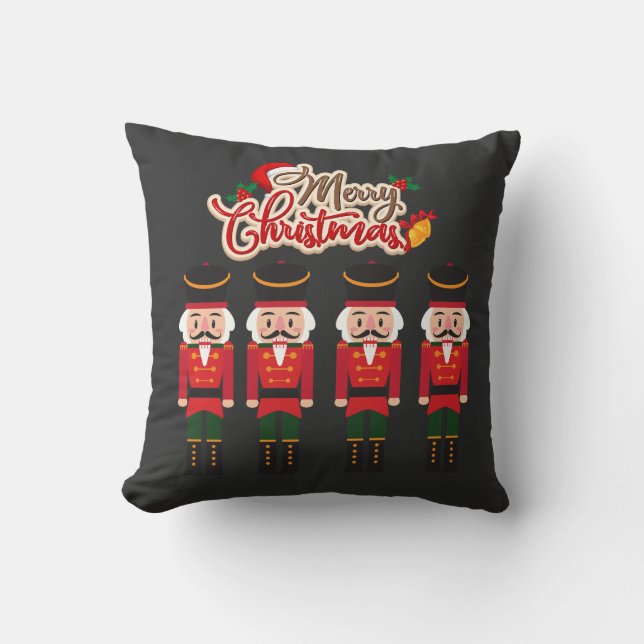 God jul Nutcracker Festive Helgdag Tee Kudde (Framsida)