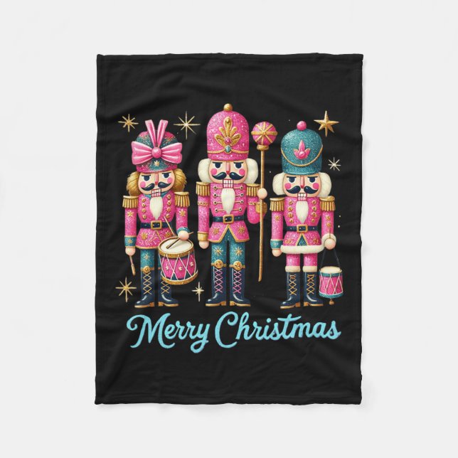 God jul Nutcracker Friends Family Matching Fleecefilt (Framsidan)