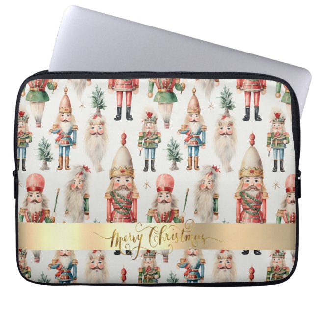 God jul Nutcracker Helgdag Laptop Fodral (Framsidan)