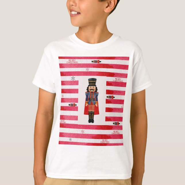 God jul Nutcracker Namn Kids T-Shirt (Framsida)