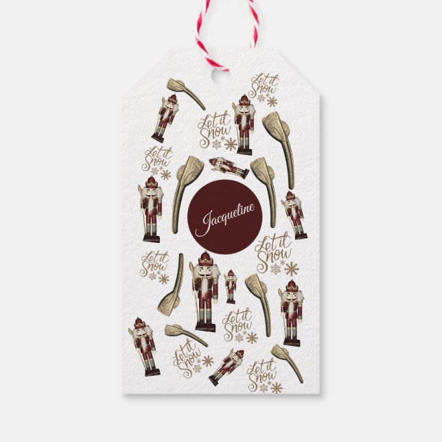 God jul Nutcracker Soldier Nöt Presentetikett (Baksidan)