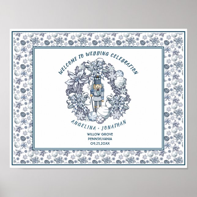 God Jul Nutcracker Wandan Bröllop Välkommen Poster (Framsidan)