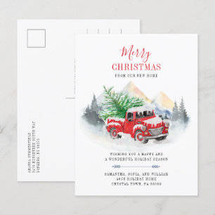 God jul Ny adress Helgdag Flytta Meddelande Vykort