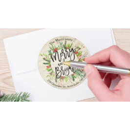 God jul Nya året Adress Runt Klistermärke