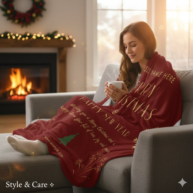 God Jul Nyår Festlig Firande Fleecefilt (Merry Christmas New Year Festive Celebration Fleece Blanket)