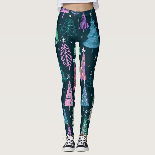 God jul, nyår Mönster Leggings (Framsida)