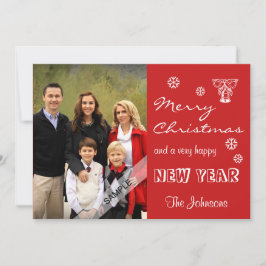 God jul - nyårsfotoröd Personlig Julkort