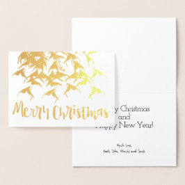 God jul nyårsskiva av typografi folierat kort