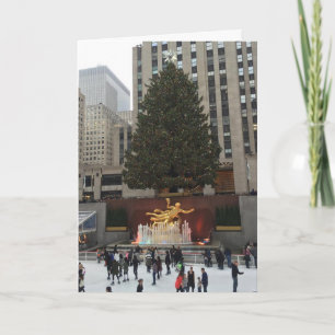 God jul, NYC Rockefeller Center Skaters Helgkort