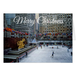 God jul NYC Rockefeller Skater Card Hälsningskort