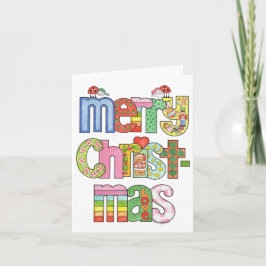 God Jul Nyckelpigan Bokstäver Kort