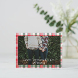 God Jul Nyförlovade Rutiga Jul Fotograf Helg Vykort