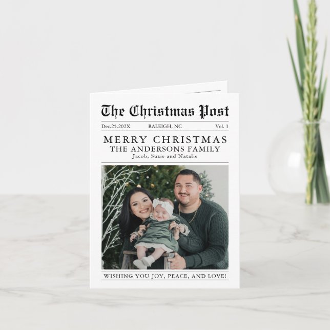 God jul nyhetsbladeår i granskningsfoto kort (Framsida)