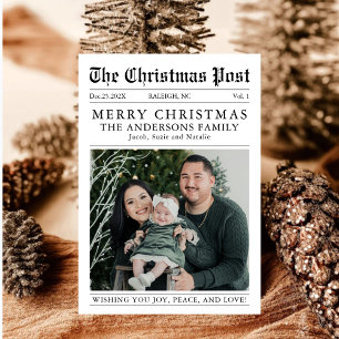 God jul nyhetsbladefoto - ett år under granskning julkort