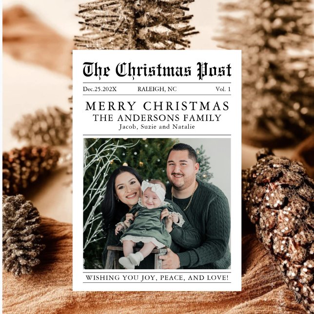 God jul nyhetsbladefoto - ett år under granskning julkort (Skapare uppladdad)